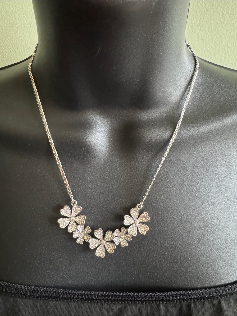 Charter Club Necklace Silver Floral Crystals Necklace - Women Jewelry